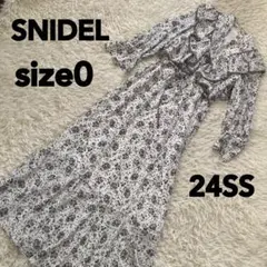 SNIDEL ボレロライクフリルプリントワンピースsize0 24SS