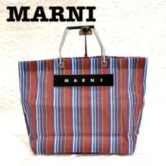 【美品】マルニ　MARNI MARKET フラワーカフェ　メッシュトートバッグのサムネイル