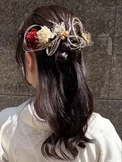 ドライフラワー髪飾り