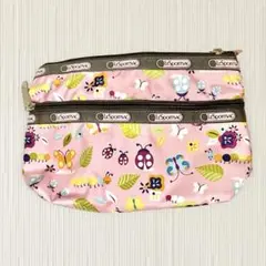 LeSportsac ポーチ 花と虫のプリント