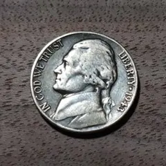 アメリカ銀貨1943年 ウォータイムニッケル ジェファーソン5セント