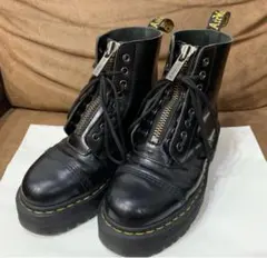 Dr.martens厚底 フロントジップブーツ 8ホール レザー