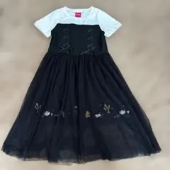 120cm Disney Princess ベル 美女と野獣 半袖ワンピース 黒