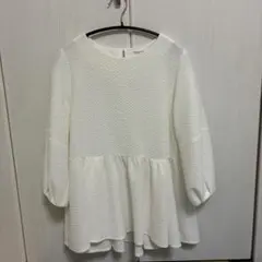 OPAQUE.CLIP オペークドットクリップ ペプラムブラウス ホワイト
