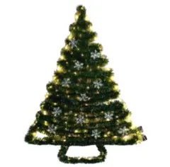 壁掛け クリスマスツリー LEDライト付き 約150cm 雪の結晶