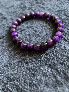 パープルタイガーアイの数珠ブレスレット ８mm