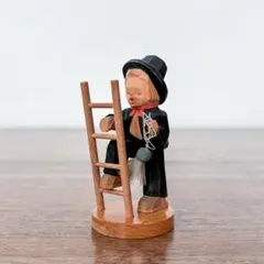 【東ドイツ ザイフェン 煙突掃除人の古い人形】ヴィンテージ