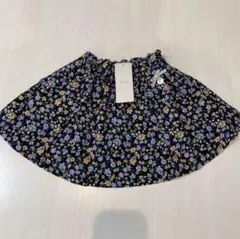 2【90】新品 プティマイン 花柄 スカート ポケットあり