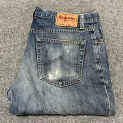 【SB120】 BOBSON ストレートパンツ 33インチ ブルー 濃紺