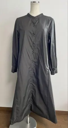 Live in comfort ロングシャツワンピース グレー