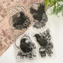 【2208】クリアスタンプ カラス 700円