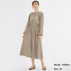 2WAYギャザーリボンワンピース(長袖)Q