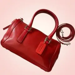 old COACH オールドコーチ 2way ハンドバッグ ショルダー 赤