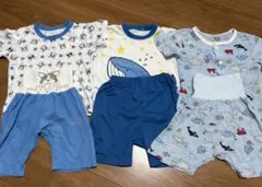 サイズ90、サイズ95 夏物パジャマ、半袖ベビーパジャマ 3枚セット