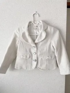 ホワイト ボタン付きジャケット