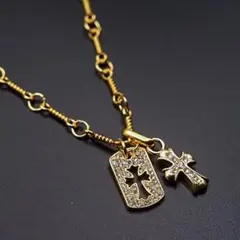 ネックレス メンズ レディース クロス ゴールド アクセサリー ジルコニアのサムネイル