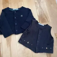 ファミリア　ネイビー　カーディガン　ベスト　セット　70 80