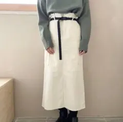 LOWRYS FARM ベルト付きサイドポケットスカート