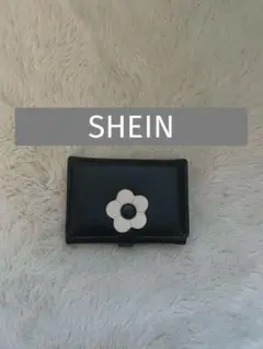 sheinフラワーモチーフ カードケース ブラック
