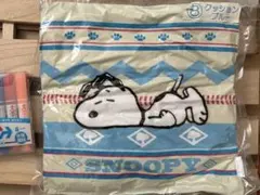 未開封_スヌーピー クッション ブルー