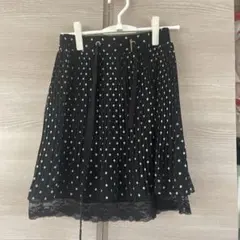 新品水玉模様 フレアスカート 黒 M