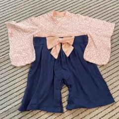 ベビー着物 ピンクネイビー 80cm