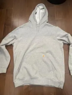 グレー フード付きパーカー コットン混紡
