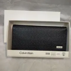 【新品未使用】Calvin Klein 本革 長財布 RFID保護/ブラック
