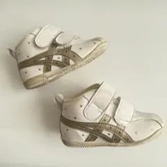 ASICS ベビーシューズ ホワイト/ゴールド12.5
