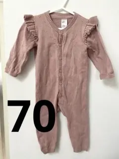 【着画あり】H&M フリル付きロンパース ピンク