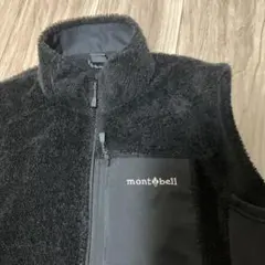 mont-bell クリマエアベスト フリースベスト S ブラック ロゴ刺繍