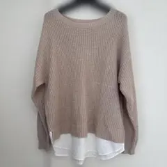 OZOC 裾シャツ付ニット