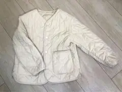 アイボリー キルティングジャケット 2ポケット　UNIQLO