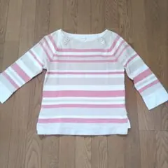 HusHush ストライプ 七分袖 Tシャツ