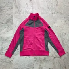 ノースフェイス　トラックジャケット　キッズ　160 ピンク　切替　裏フリース