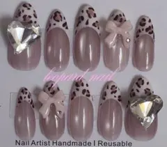 現品　ヒョウ柄　アニマル柄　リボン　ハート　ピンク　マグネット　レオパード