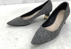 CHARLES & KEITH　メタリックヒール ツイードパンプスのサムネイル