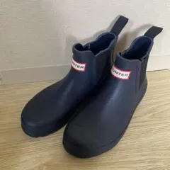 HUNTER ネイビー ショートブーツ サイドゴアブーツ UK6 - メルカリ