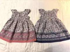 any FAM ボタニカル花柄ワンピース 2枚セット 90cm 双子のサムネイル