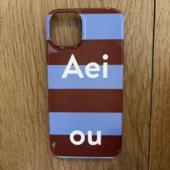 iPhone13ケース ボーダー柄 Aei ouデザイン