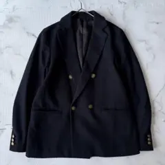 ✨美品✨ ユニクロ UNIQLOテーラードジャケット紺ブレ金ボタン　ダブルS