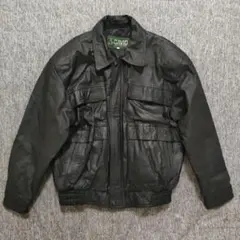 90s vintage フライトジャケット A-2 本革 XL 短丈 レザー 黒