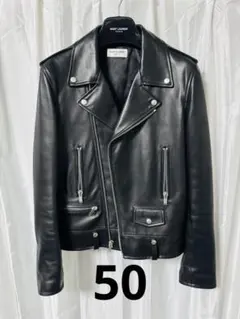 【8の日限定価格】SAINT LAURENT L01ライダースジャケット50 Saint Laurent L01 Motorcycle Lamb Skin Leather Jacket Gently Used