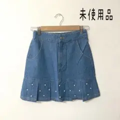 ems excite パール付きデニムミニスカート　未使用品のサムネイル
