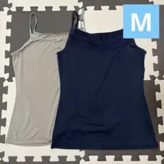 ユニクロ　ヒートテック　キャミソール　ネイビー　グレージュ