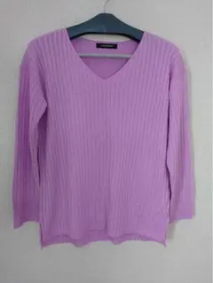 LAUTREAMONT Vネック 長袖ニット 薄紫　M