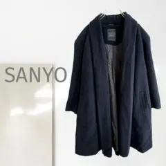 m3【サンヨー】ガウンコート/美品 アンゴラ100% 上質 ゆったり 希少 レア