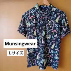 新品　Munsingwear　マンシングウェア　アロハシャツ　黒ブラック　ゴルフのサムネイル