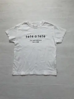 110 tete a tete ロゴTシャツ 白のサムネイル