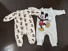 h&m ベビー　ミッキーマウスロンパース2点セット　2-3回着用